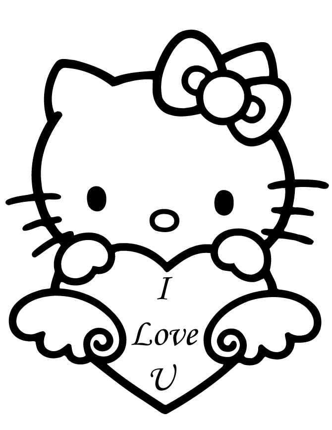 Plansa de colorat cu Hello Kitty 124 29